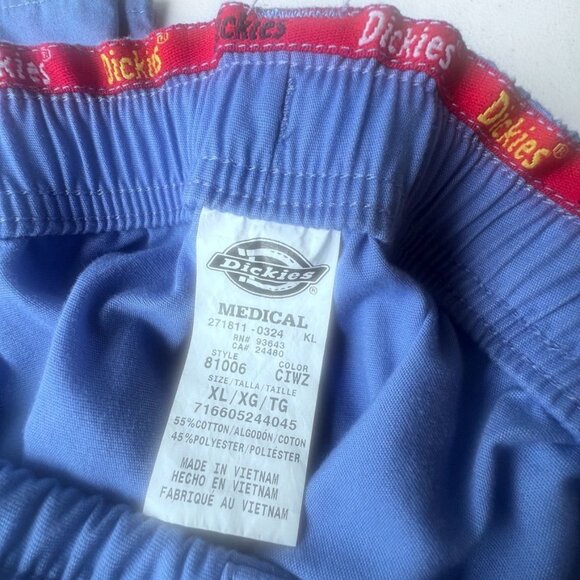 Dickies Blue XL EDS Signature Unisex Zip Fly Pull-On Scrub Pant | 81006 Cargo - Picture 6 of 9